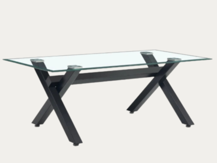 Table Basse en verre trempé et pieds en acier - Meublei
