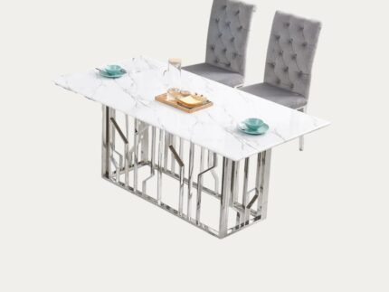 Table a manger rectangle et pieds en acier inoxydable - Meublei