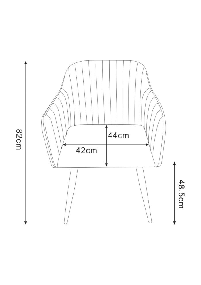 Chaise velours structure métallique - Meublei