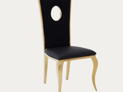 Chaise assise en velours ou simili et pieds en acier inoxydable - Meublei