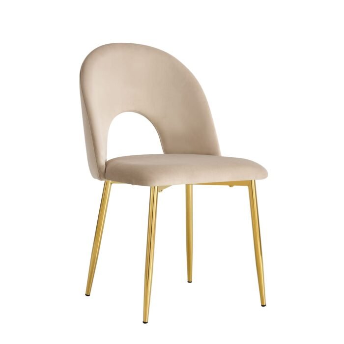 Lot de 4 Chaises Fiore avec Assise en Velours et Piètement en Acier - Meublei