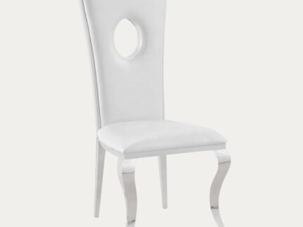 Chaise assise en velours ou simili et pieds en acier inoxydable - Meublei