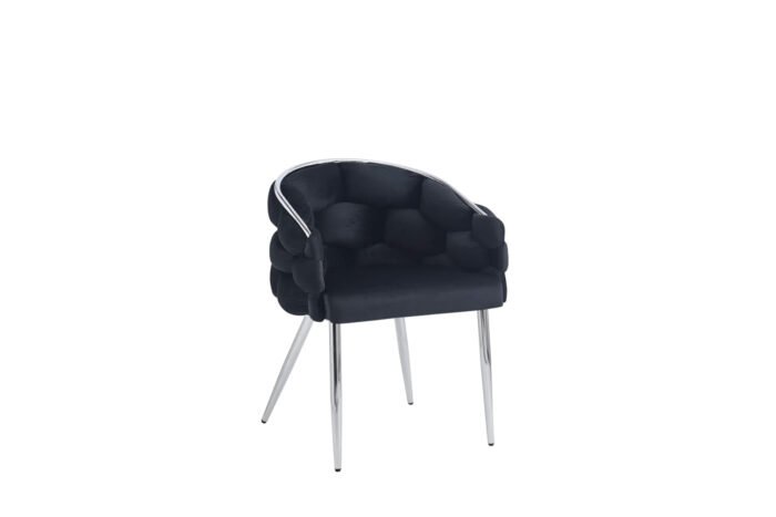 Lot de 2 Chaises Nola avec Assise en Velours et Piètement en Acier - Meublei