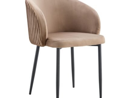 Lot de 2 Chaise  CARLITA avec assise en velours en piètement en acier - Meublei