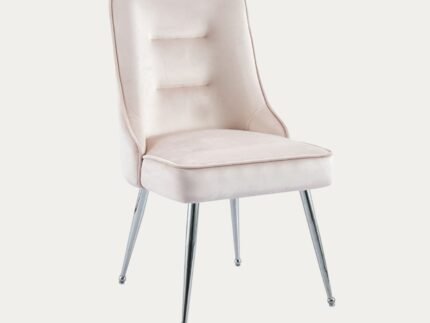 Chaise assise en velours et pieds en acier inoxydable - Meublei
