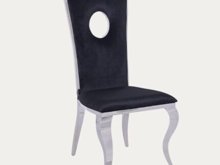 Chaise assise en velours ou simili et pieds en acier inoxydable - Meublei