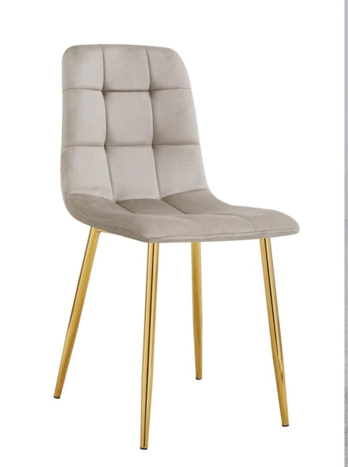 Chaise ELISA en métal avec assise en tissu velours - Meublei