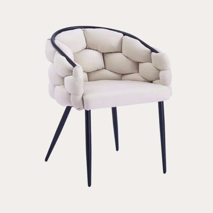 Lot de 2 Chaises Nola avec Assise en Velours et Piètement en Acier - Meublei