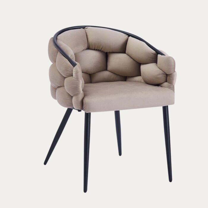 Lot de 2 Chaises Nola avec Assise en Velours et Piètement en Acier - Meublei