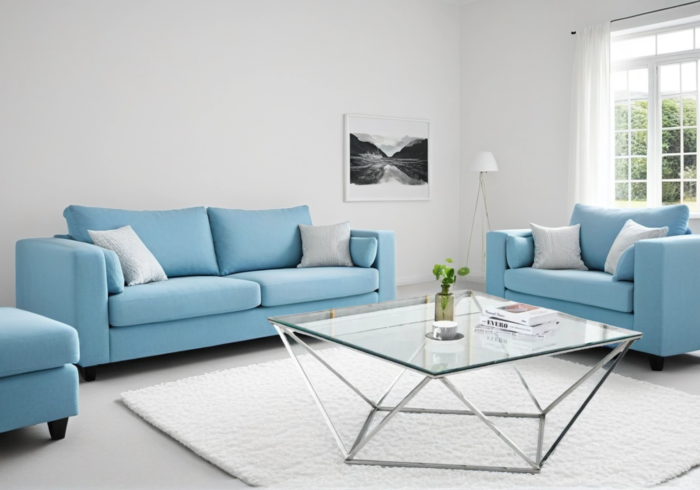 Table Basse plateau carré et structure en acier inoxydable - Meublei