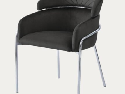 Chaise avec revêtement en velours doux et structure métallique - Meublei