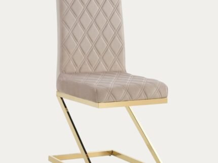 Chaise de bureau assise en velours et pieds en acier - Meublei