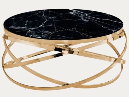 Table Basse, Verre, Marbre, Métal doré , argenté - Meublei