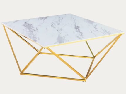 Table Basse plateau carré et structure en acier inoxydable - Meublei