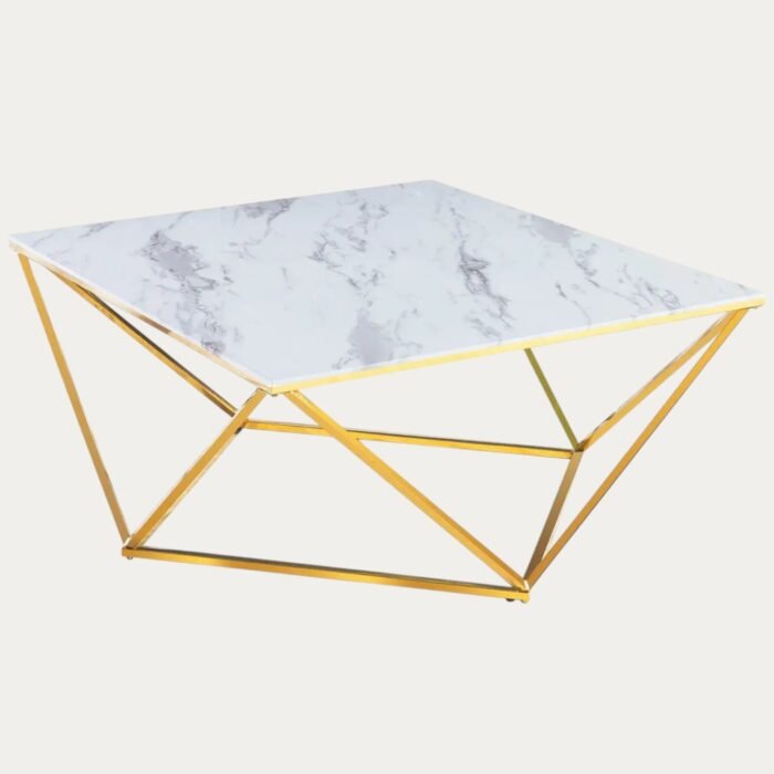 Table Basse plateau carré et structure en acier inoxydable - Meublei