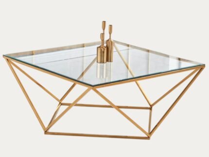 Table Basse plateau carré et structure en acier inoxydable - Meublei