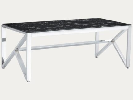 Table Basse en verre trempé et pieds en acier - Meublei