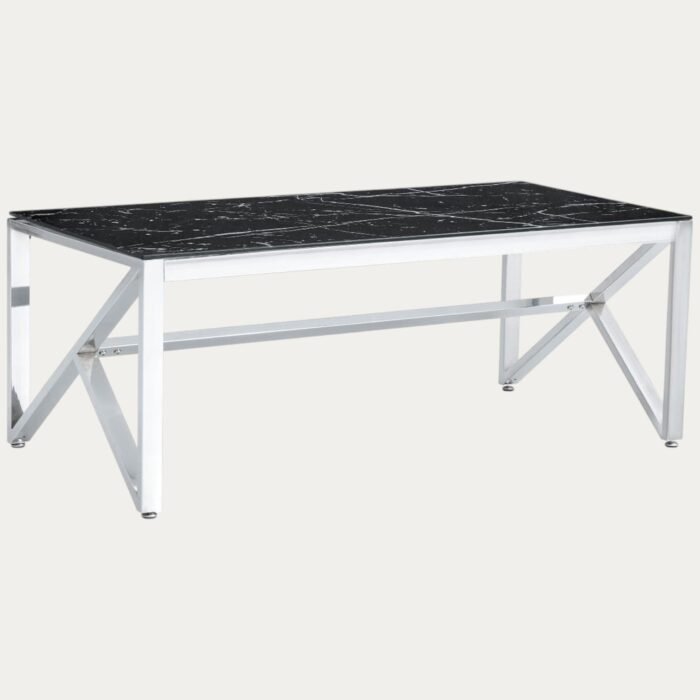 Table Basse en verre trempé et pieds en acier - Meublei