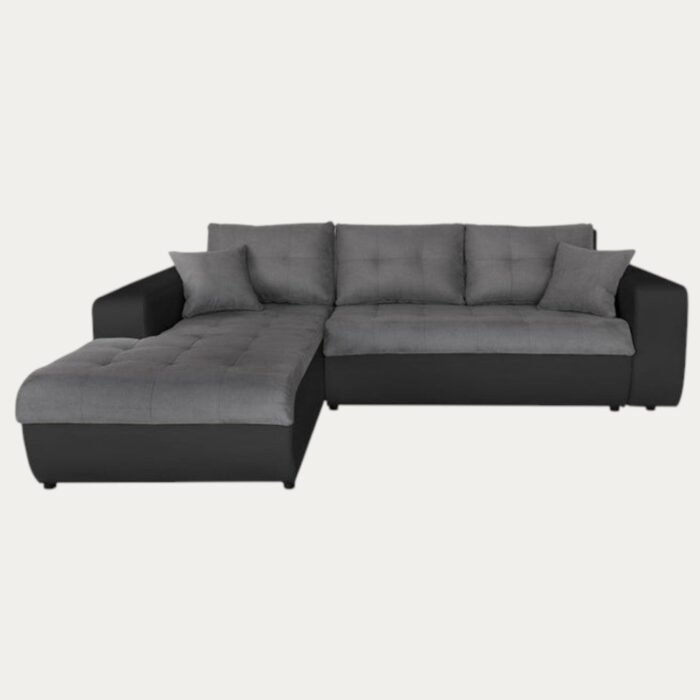 Canapé d'angle convertible 4 places en simili et microfibre - Meublei