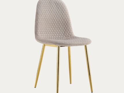 Chaise scandinave ALVEOLE assise en velours et pieds en acier - Meublei