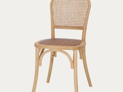 Chaise Empilable en Bois d'Orme et Rotin Naturel pour un Style Bistrot Vintage - Meublei