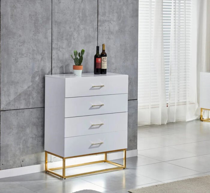 Commode avec finition laquée brillante et éclairage LED intégré. - Meublei