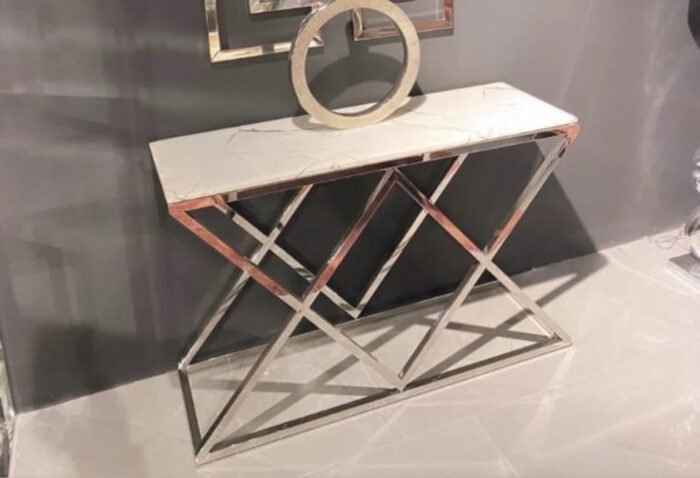 Console  en verre ou Marbre  structure doré ou argenté - Meublei