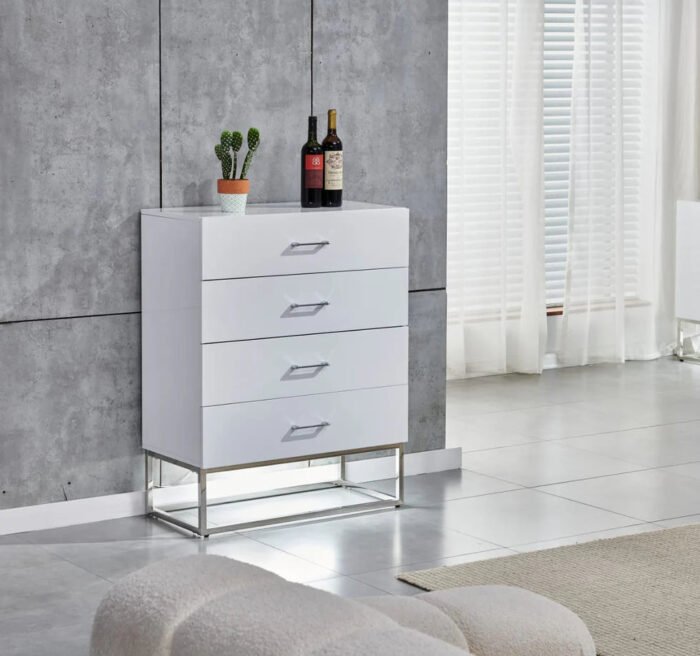 Commode avec finition laquée brillante et éclairage LED intégré. - Meublei