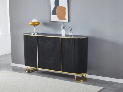 Buffet  Plateau effet marbre avec Structure métallique - Meublei