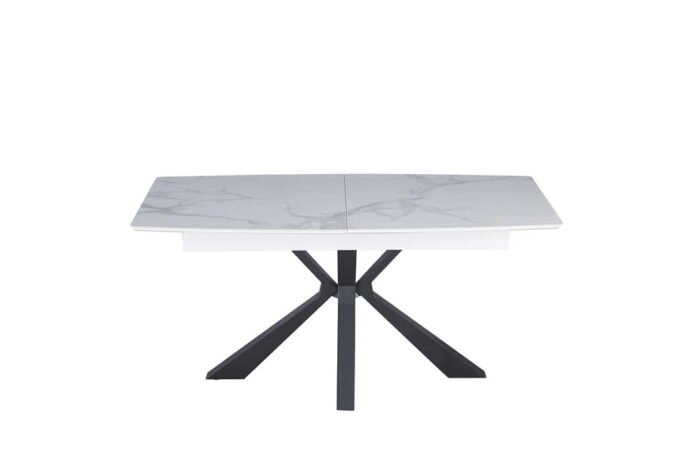 Table a manger extensible  en marbre et pieds métallique - Meublei