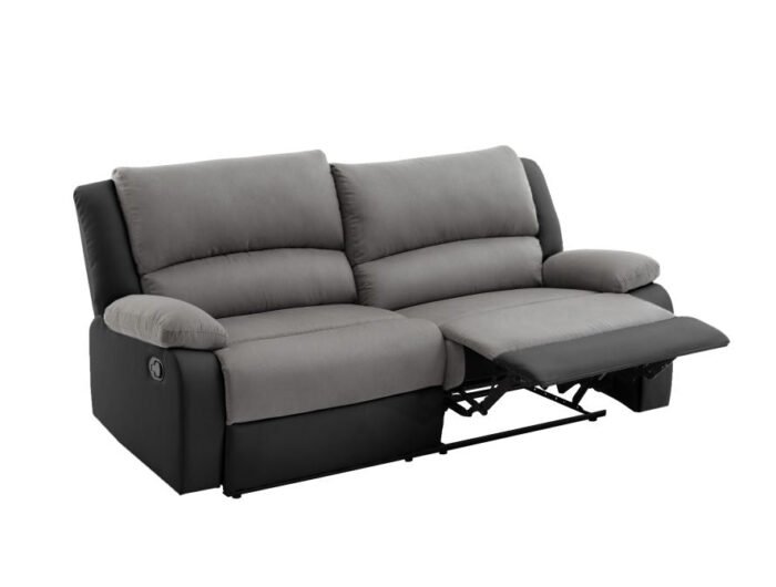 Canapé de relaxation avec 2 assises XXL en microfibre et simili - Meublei