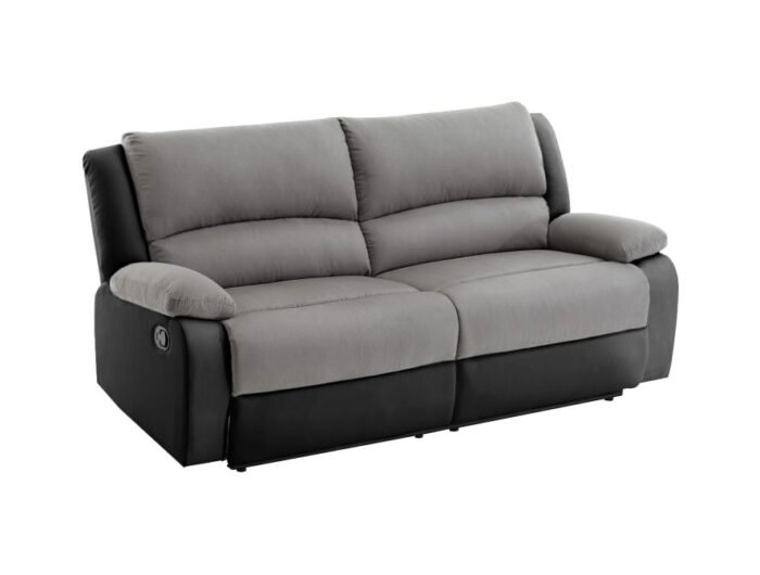 Canapé de relaxation avec 2 assises XXL en microfibre et simili - Meublei
