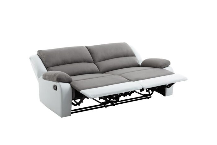 Canapé de relaxation avec 2 assises XXL en microfibre et simili - Meublei