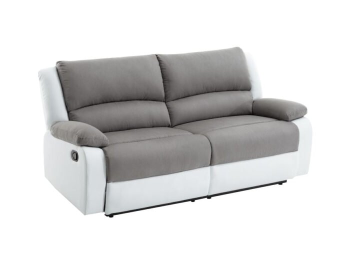 Canapé de relaxation avec 2 assises XXL en microfibre et simili - Meublei