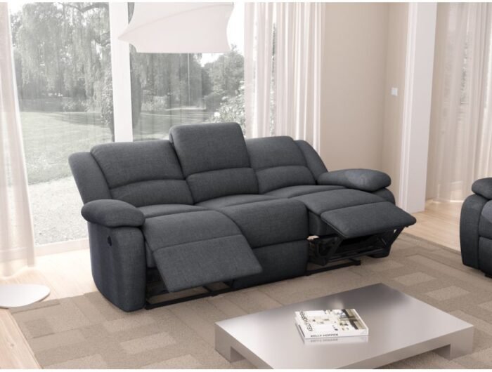 Canapé de relaxation 9121 électrique 3 places en tissu - Meublei