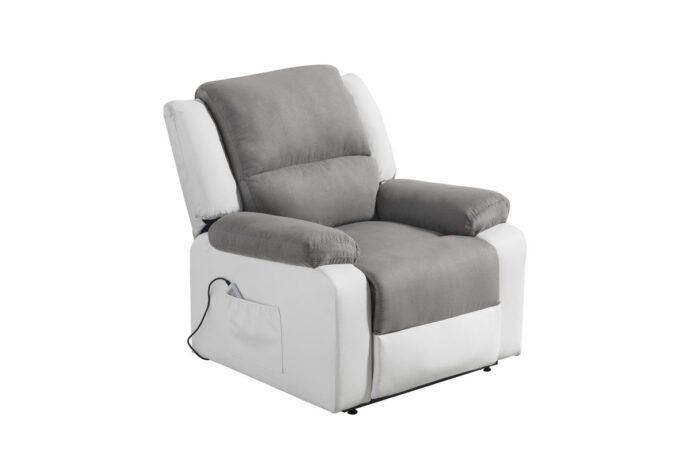 Fauteuil de relaxation électrique 9121 releveur, massant et chauffant en microfibre et simili - Meublei