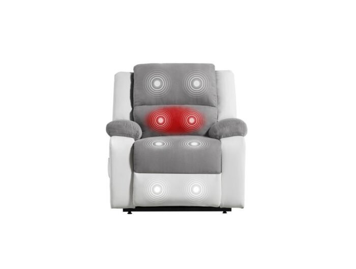 Fauteuil de relaxation électrique 9121 releveur, massant et chauffant en microfibre et simili - Meublei