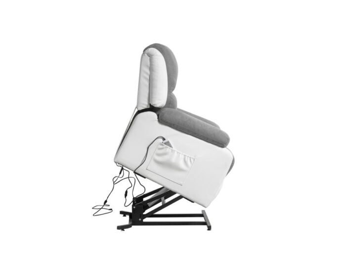 Fauteuil de relaxation électrique 9121 releveur, massant et chauffant en microfibre et simili - Meublei