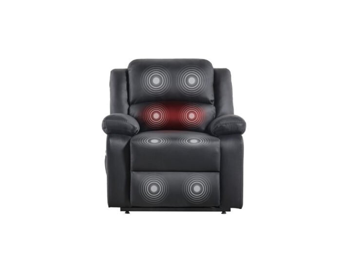 Fauteuil de relaxation électrique 9121 releveur, massant et chauffant en simili - Meublei