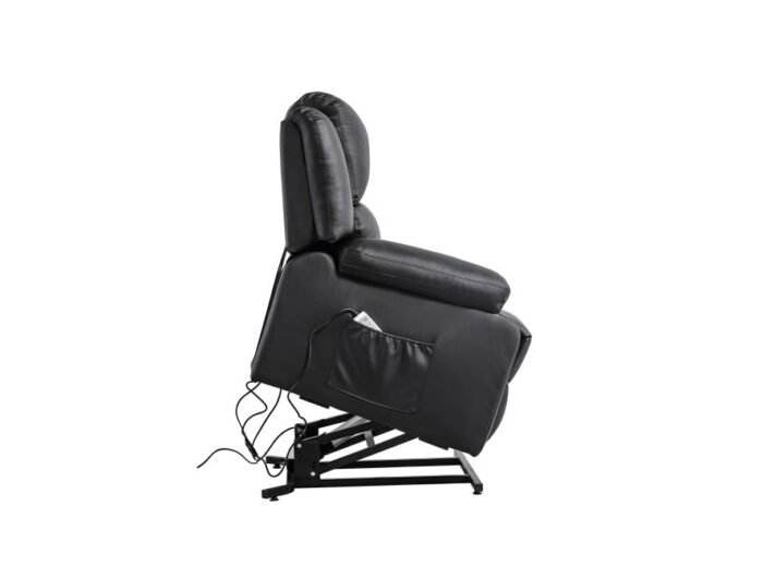 Fauteuil de relaxation électrique 9121 releveur, massant et chauffant en simili - Meublei