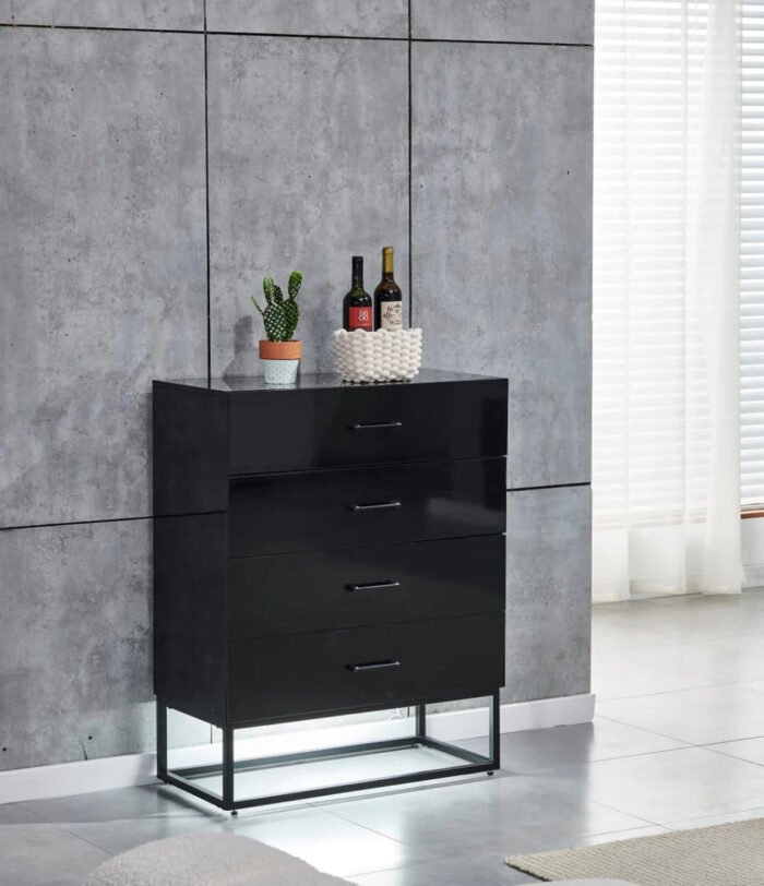 Commode avec finition laquée brillante et éclairage LED intégré. - Meublei