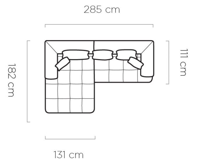 Canapé d’angle avec réglage électrique de l’assise (réglable de 0 à 17 cm) - Meublei