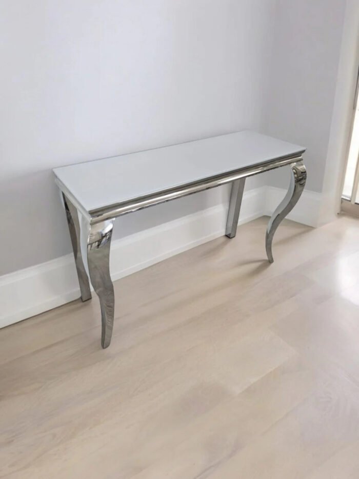 Console  en marbre blanc ou noir structure doré ou argenté - Meublei