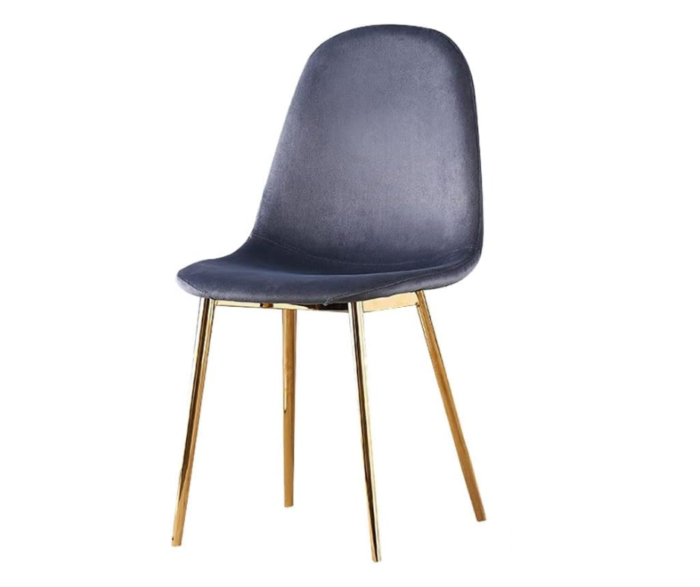 Lot de 4 Chaise Designs doré velours gris Pieds - Meublei