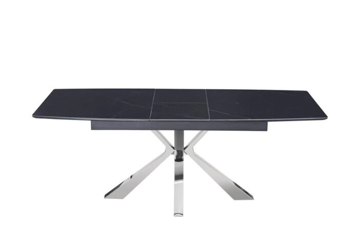 Table a manger extensible  en marbre et pieds métallique - Meublei