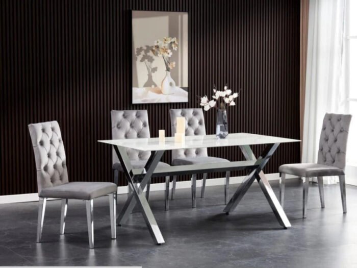 Table a manger en verre trempé - Meublei