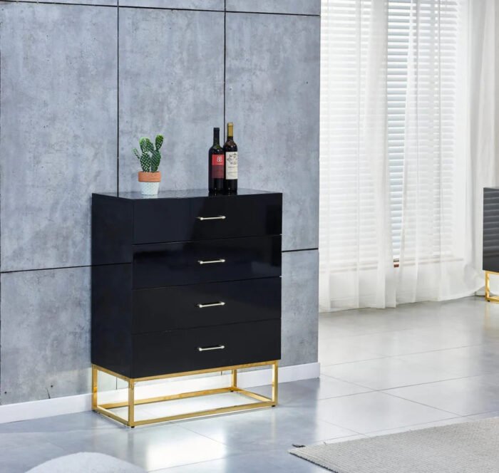 Commode avec finition laquée brillante et éclairage LED intégré. - Meublei