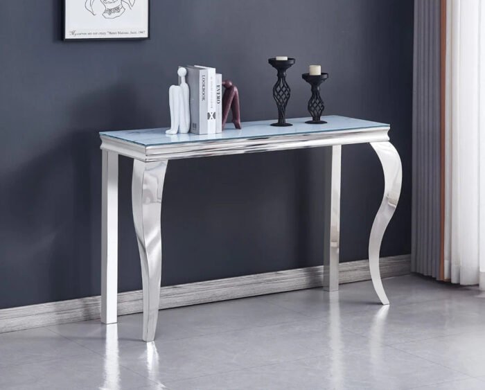 Console  en marbre blanc ou noir  structure doré ou argenté - Meublei
