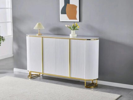 Buffet  Plateau effet marbre avec Structure métallique - Meublei