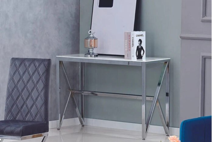 Console  en verre ou Marbre  structure doré ou argenté - Meublei